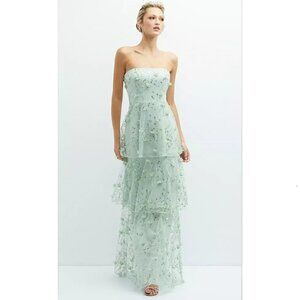 Celadon Embroidered Tulle Gown Style 3138 Size 10